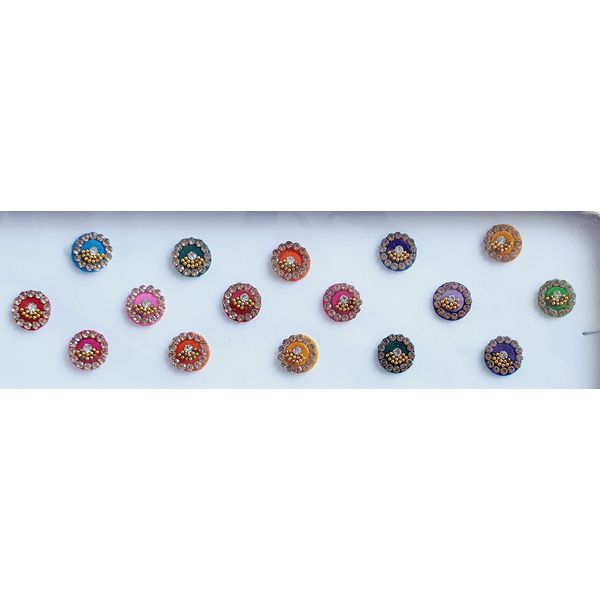 SBL003 Multi Round Coloured Crystal Fancy Bindis