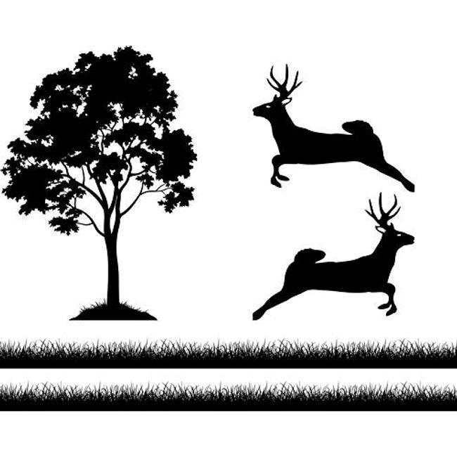 6" Round - Deer Running Silhouette Birthday - D24639 - 2D Edible Cake Cupcake Party Topper
