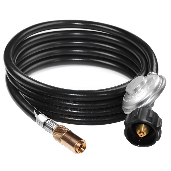 DOZYANT 12 Feet Propane Regulator and Hose for Blackstone 17inch and 22inch Table Top Griddle, Replacement Parts Connect to Large Propane Tank