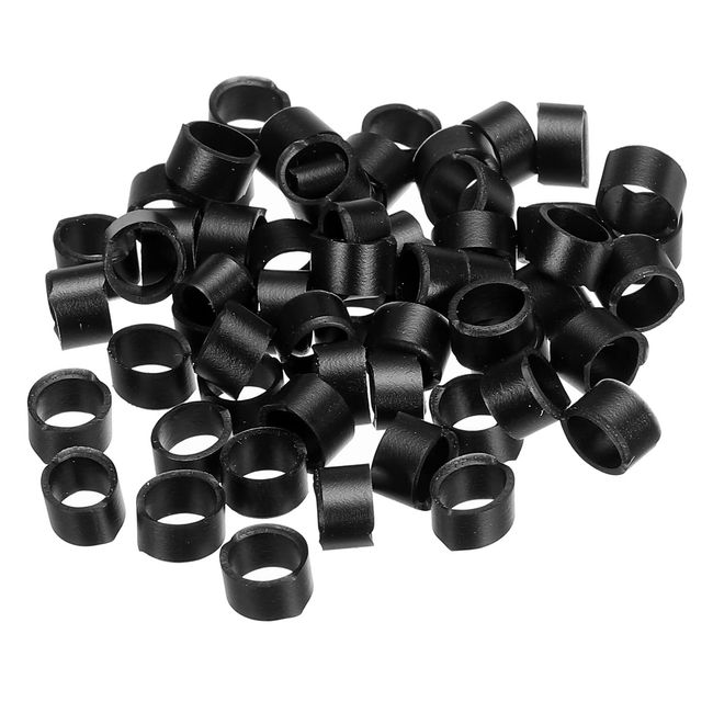 PATIKIL 100pcs Silicone Rubber Band Rings Non-Slip 9.42mm Flat Black for Book Art Box Cord Wrapping Bag Wrap