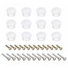 sourcing map Round Wood Knobs, 12pcs 28x21mm Pull Handles for Drawer with Screws White