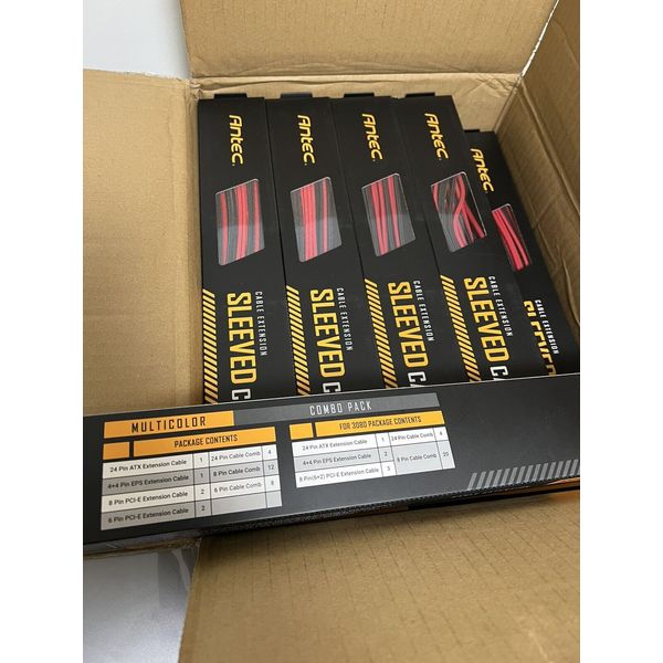 ***NEW Antec Sleeved Cable  -  Power Supply Cable Extension Kit  ( RED & Black )