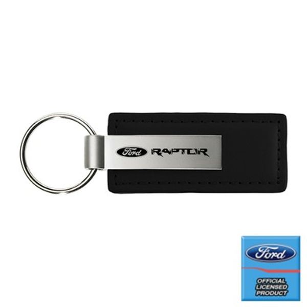Raptor Black Leather Key Chain