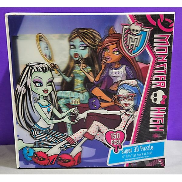 NEW Monster High Super 3D Puzzle 150 Pieces 12"×18" Lenticular Box Dolls Toys