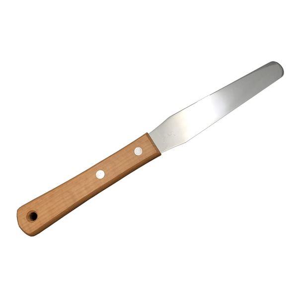 Sun Diamond Stainless Steel Ointment Spatula Wood Pattern with Medium