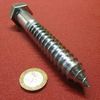 Zinc Hex Head Lag Screw 3/4 Hex Size 1/2 Thread x 5.0" Length, 10 pcs