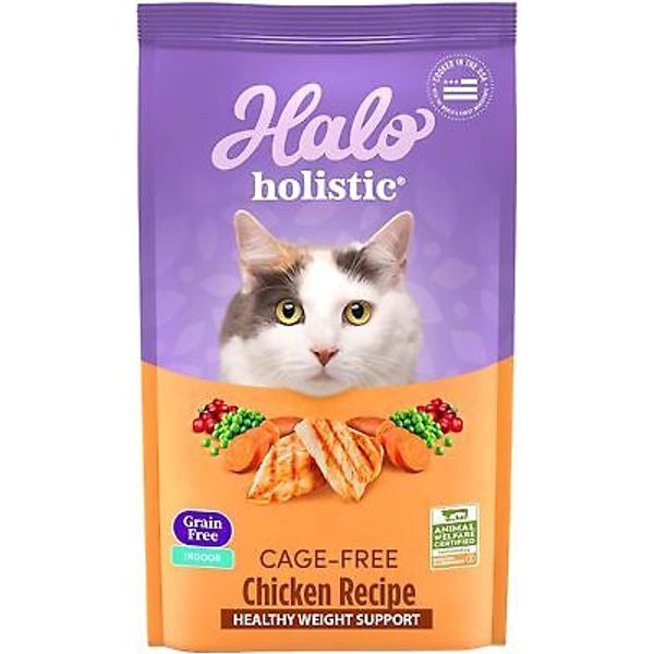 Halo Holistic Indoor Cat Food Dry, Grain Free Cage-free 3 Pound (Pack of 1)