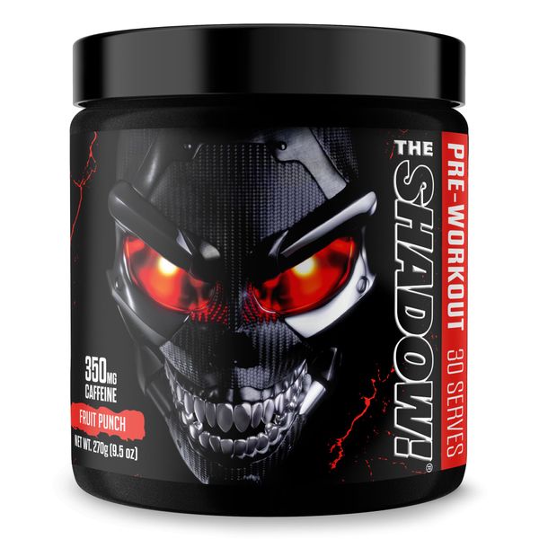 JNX SPORTS The Shadow! 350mg of Caffeine Hard Core Preworkout -Electric Energy, Mental Focus, Superhuman Strength, Men & Women - Fruit Punch 30 Servings…