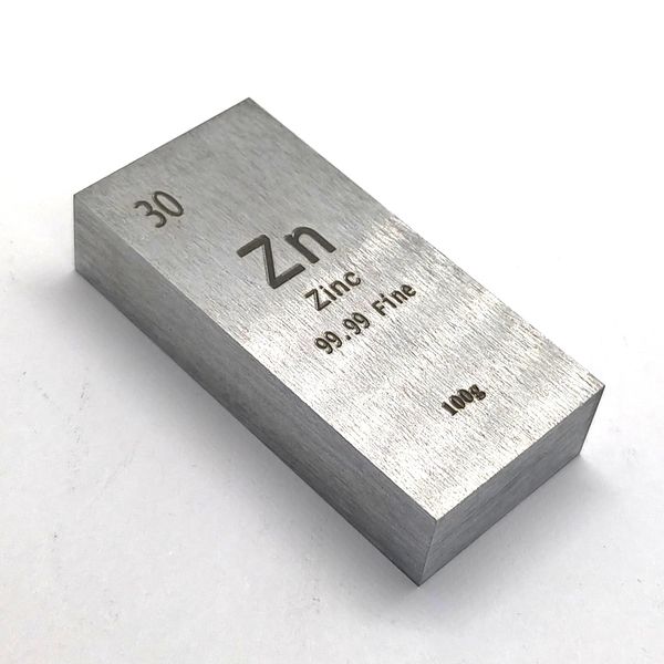 Elemental Specimen Zinc Zn (Ingot, 3.5 oz (100 g)
