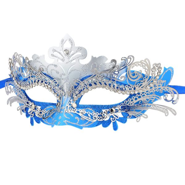 Hoshin Masquerade Mask, Mardi Gras Deecorations Venetian Masks for Womens (Blue & Silver)