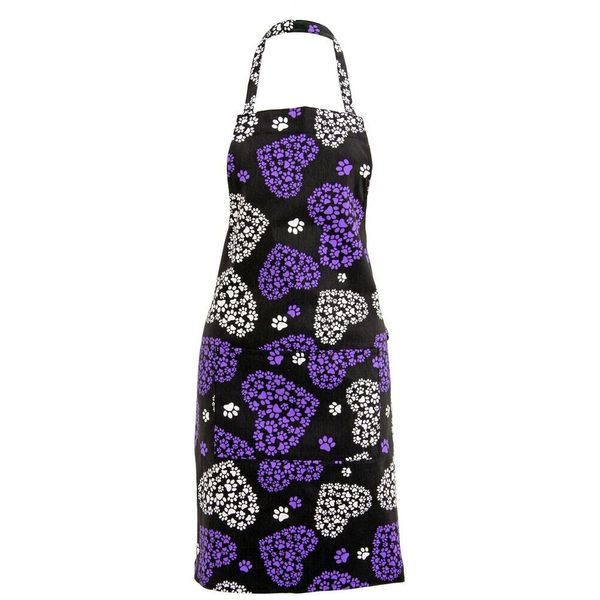 Animal Rescue Colorful Paw Print Pet Lovers Kitchen Chef Apron 100% Cotton