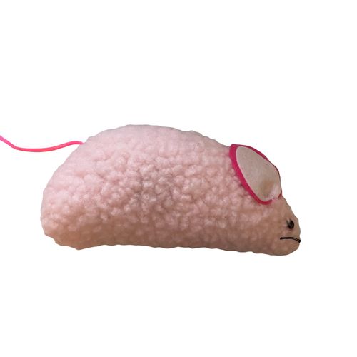 Vo-Toys Perty n Pink Fleece Mouse 8in Cat Toy