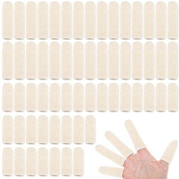 60 Pieces Cotton Finger Cots Reusable Finger Toe Sleeves Wear Resistant Thumb...