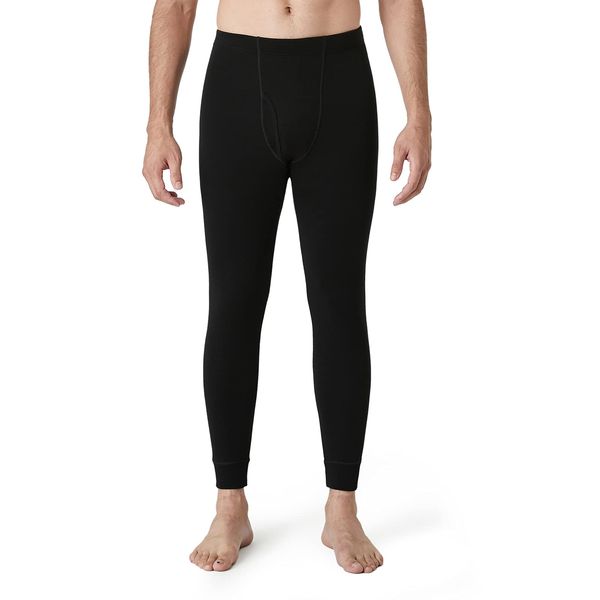 LAPASA Men's Lightweight Merino Wool Base Layer Bottom, Warm Underwear Long Johns Pants M30, Black - Lightweight, XL