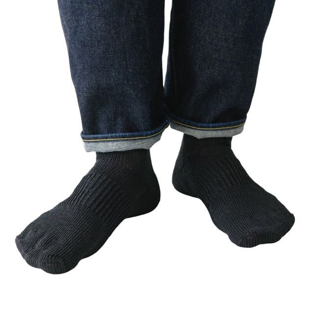 SUGATA LABO Breathe Washi Socks, Middle Length, Black, M Size (9.8 - 11.0 inches (25 - 28 cm)