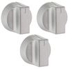 MasterPart Silver Oven Control Knobs Switches For Stoves Oven Cookers - Pack of 3