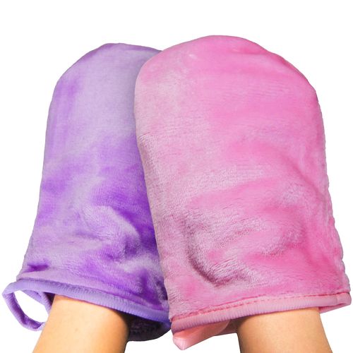 EcoSol Designs - Microfiber Exfoliating Mitt, Ultra-Soft Body Exfoliator Scrubber and General Cleaning Must-Have, Thick Exfoliant Glove 2-Pack, Pink and Lavender, 6 x 9 inches Each