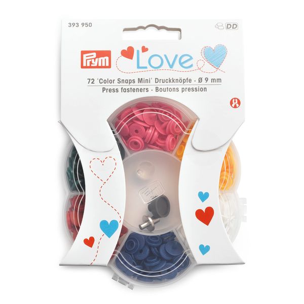 Prym Love Snaps Mini 6 Colors Box + Tool Set 72 pcs, Multi, One Size