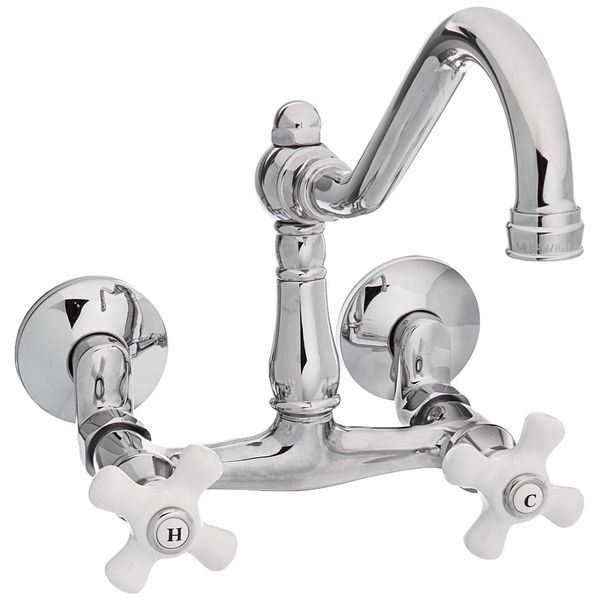 Kingston Brass KS3221PX Vintage Kitchen Faucet, 8-1/2 inch in Spout Reach, Polished Chrome