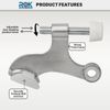 Rok Hardware Heavy Duty Hinge Pin Door Stop, Brushed Chrome