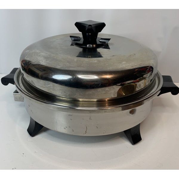 Health Craft 12" Electric Skillet K7273 Waterless Stainless Cookware 1150 watts