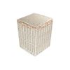 Vanilla Leisure Square White Wash Laundry Hamper With Garden Rose Lining (Large)
