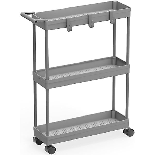 Kitchen Cart Storage 3-Tier Slim/Super Narrow Shelves with Handle, 26.5'' Height