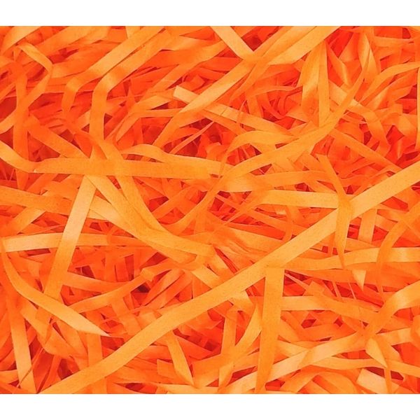 Floralcraft 100g Shredded Tissue Paper (Orange) - Fine Cut Acid Free Soft Shredded Paper for Gift Box, Hamper Stuffing, Easter Basket Filling, DIY Gift Packaging