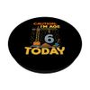 Caution I'm Age 6 Today Construction Theme Birthday Party PopSockets Adhesive PopGrip