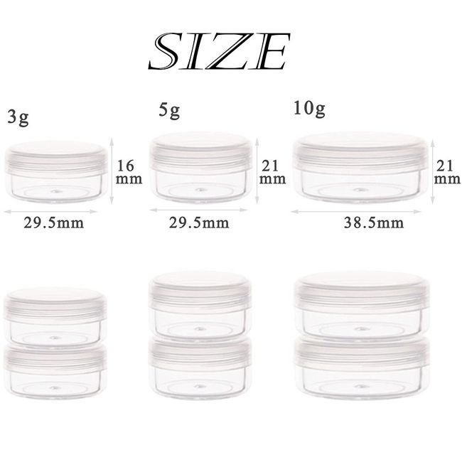 5 Gram Cosmetic Containers 50pcs Sample Jars Tiny Makeup Sample Containers  with lids 5g-50pcs black 