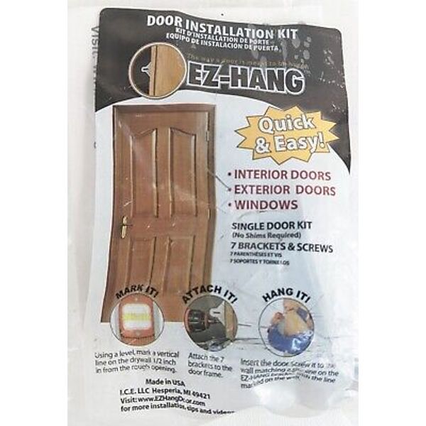 EZ-HANG Door Window Installation Kit Quick Easy Hanging Bracket System USA Made