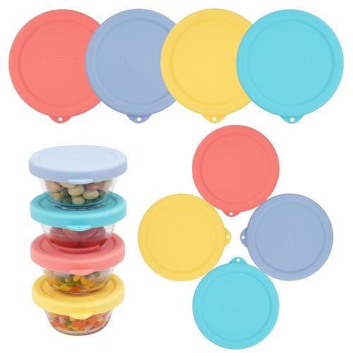 8 PCS Silicone Replacement Lids for Pyrex and Anchor Hocking Glass Custard Cups 6oz, Silicone Lids for Food Storage, Food Cover, Dishwasher Freezer Microwave Safe (Containers NOT Included)