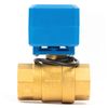 1" Brass Motorized Ball Valve - 2 Wire Auto Return, 9-36V AC/DC with 2 Indicator Lights, Normally Closed