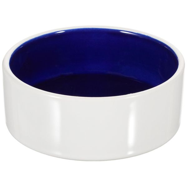 Trixie Ceramic bowl,cream/blue,0.35 l/ø 12 cm