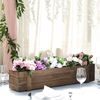 30"x6" Dark Brown Wood Rectangular Box Planter Holders Party Home Centerpieces