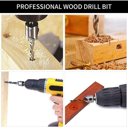ZOYUBS Countersunk Drill Bit 7 Piece Chamfering Cutter Countersunk Drill Countersunk Drill Bit Countersunk Drill Bit Countersink Hole Counterbore Drill Wood Drill Set for Woodworking Set Punching