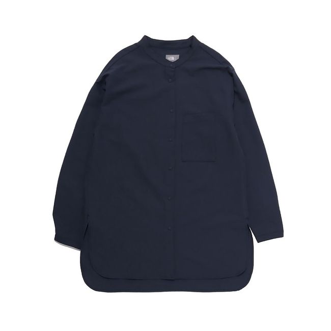 The North Face Women's Long Sleeve Seersucker Shirt, Breathable, Stretch, Water Repellent, Electrostatic Care, UV Guard, urban navy