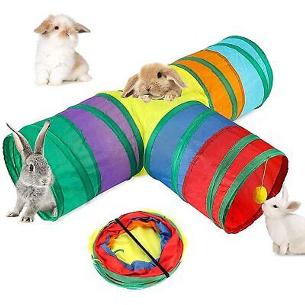 Foldable Rainbow Tunnel Tube Pet Cat Tunnel Rabbit Pop UpPuppy Kitten Play Toy