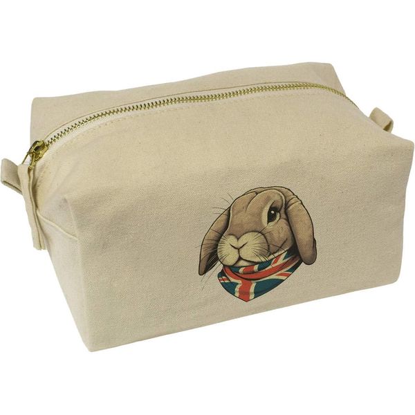 'Lop Eared Bunny' Canvas Wash Bag/Makeup Case (CS00040366)