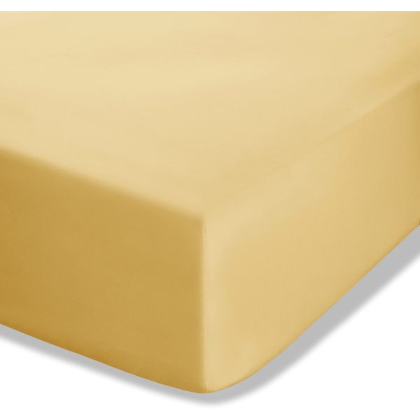 Catherine Lansfield Easy Iron Percale Combed Single Fitted Sheet Ochre Yellow