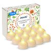 IMAGE Floating Candles, Flameless Floating LED Tea Lights 12 Pack Waterproof Tealight Candles for Wedding Party Spa Home Indoor Outdoor Decor-Warm White