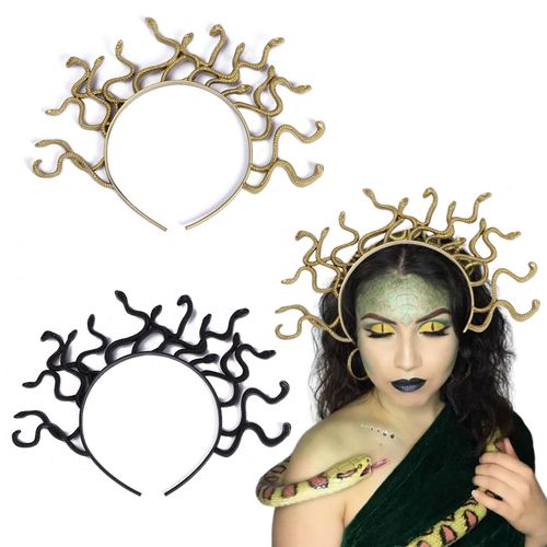 mdgfge Medusa Snake Headband Greek Goddess Headdress for Halloween Cosplay Party Women Girls Headpiece Hair Accessories Supplies (2 Pcs)