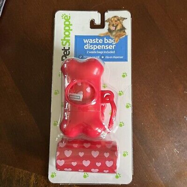 Pet Shoppe Dog Waste Bag Dispenser & 2 Rolls of Bags (15 bags Per roll) Red