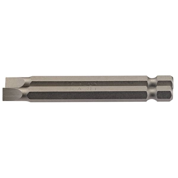 Draper 64308 6mm 1/4" Hex Plain Slot Insert Bit 75mm Long (2 Piece)