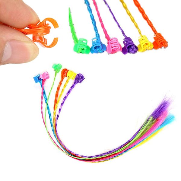 24 Stück Frauen Mädchen Stretch Elastics Haarreif Haar Perücke Dekor Kinder Haargummi Haarseil Harrband Haarschmuck 6 Farben(24 Stück/6 Farbe)