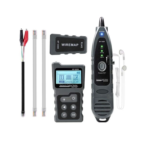 Network Cable Tester, Ethernet Wire Tracer with NCV & Lamp for CAT5 CAT6, PoE...
