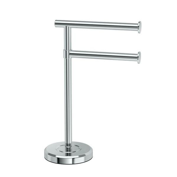 Gatco 1472C Latitude II Minimalist Bathroom Counter Top 2-Arm Pivot Hand Towel Holder, 12" Height, Chrome