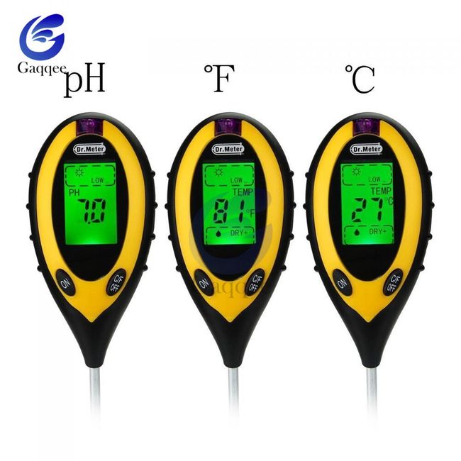 Digital Soil Thermometer 4-in-1 Soil Tester Soil Thermometer/Light/Air  Temperature/Air Humidity Meter Digital Soil/Plant Environment Survey  Instrument Sunlight Tester Plant Monitor 