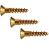 #6 x 1" Brass Wood Screws Square Drive, Flat Head Countersunk Qty 100