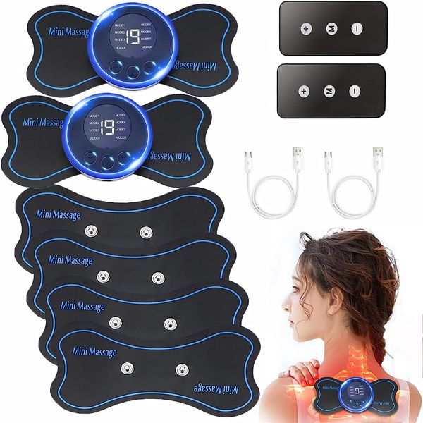 Mini Neck Massager, 6Pcs Body Massager & Cervical Massager Whole Body Massager Shoulder Electric Massagers, Pain Relief for Arms, Neck, Back, Waist, and Legs with Remote Control